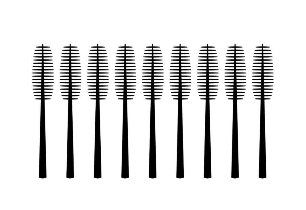 Black and white illustration of 8 stylized medical brushes